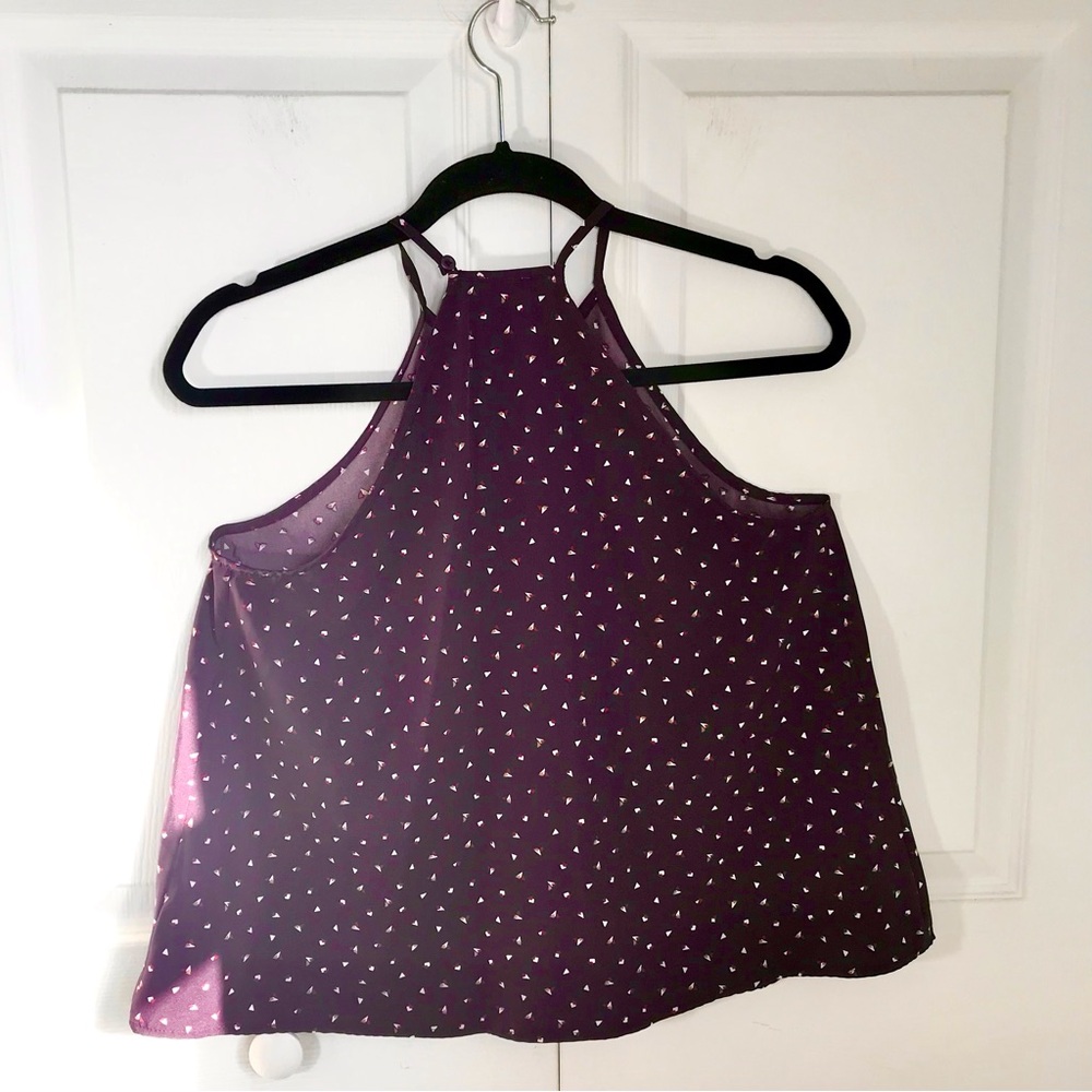 Paper Crane Plum Tank Top with White Accents - Picture 5 of 10